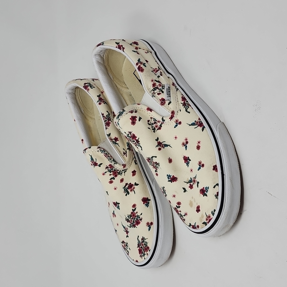 Vans Floral Slip On Unisex Sneaker Men 6.5 Women 8.5